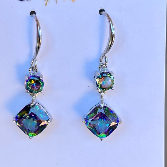 Mystic topaz rainbow drop earrings - Picture 1 of 3